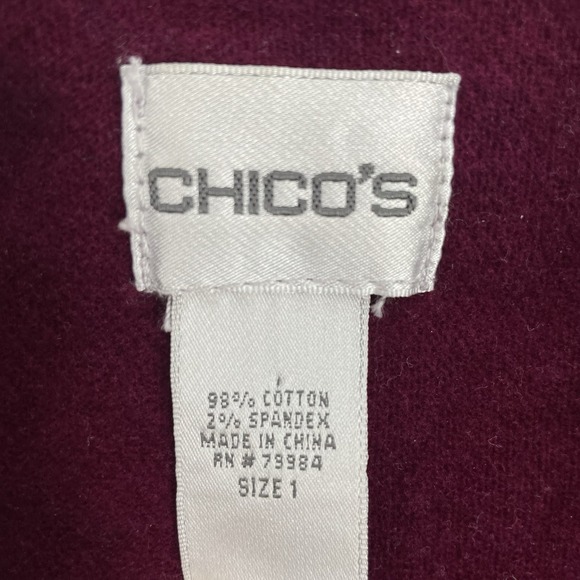 CHICO'S Velvet Blazer Size 1 Womens 10 Jacket Dressy Boho Chic Y2K Retro Cropped - Picture 6 of 14